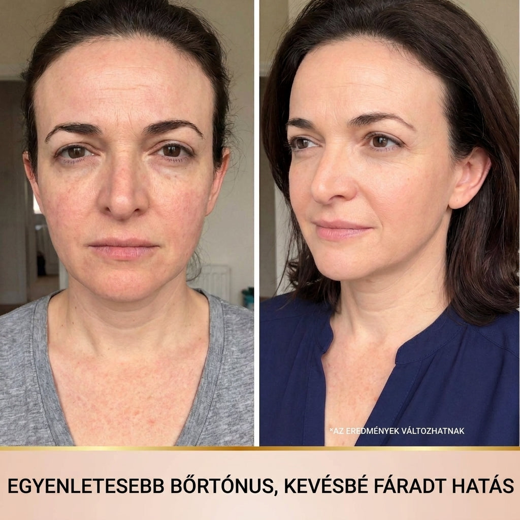 Egyenletesebb bőrtónus – előtte/utána