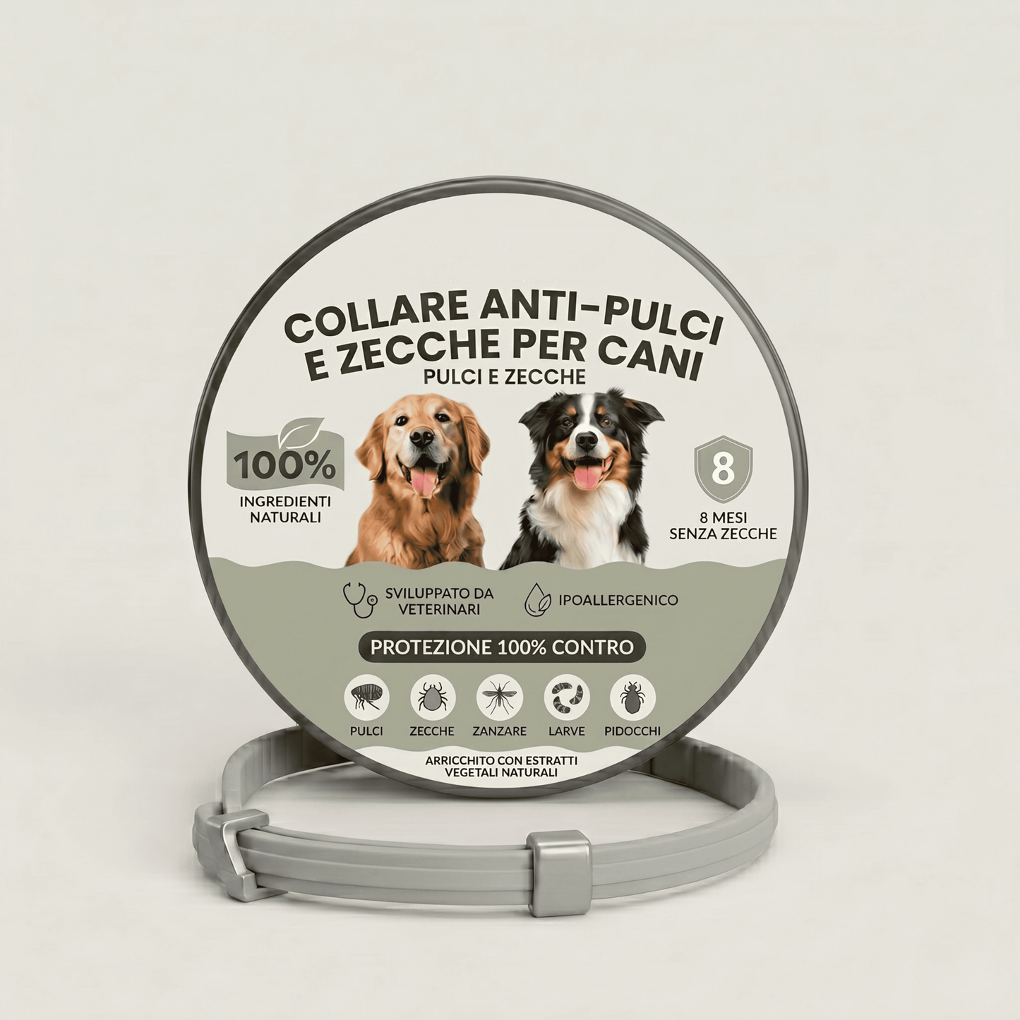 COLLARE ANTI-PUCLI E ZECCHE PER CANI