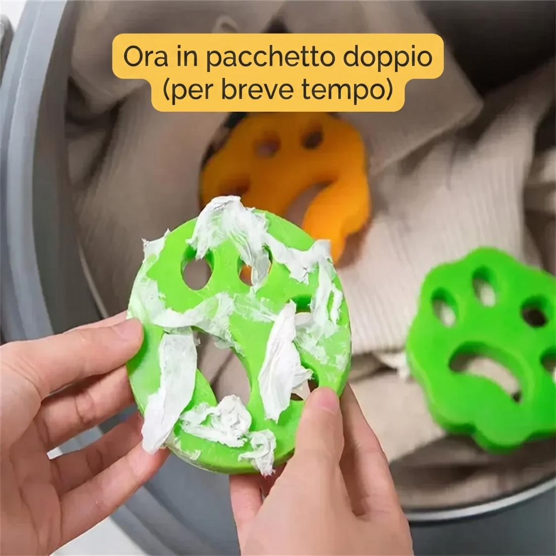 2x Rimuovi peli di animali per lavatrice