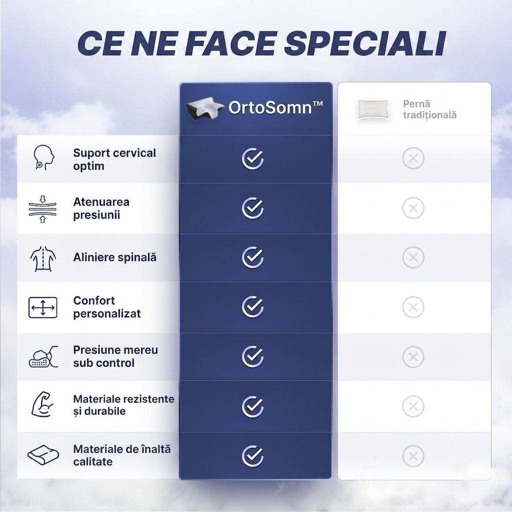 Ce ne face speciali — comparație cu perna tradițională