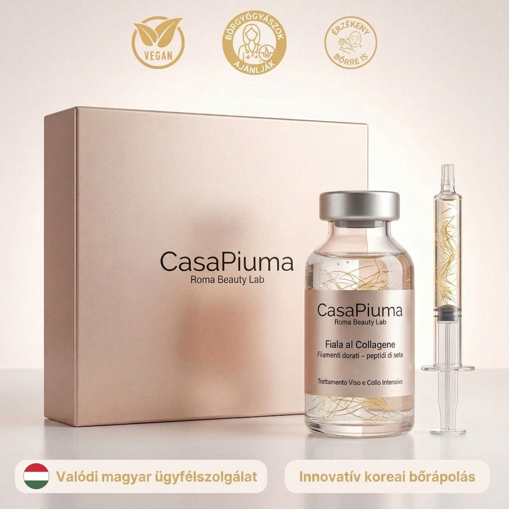CasaPiuma koreai szérum – doboz, ampulla és kozmetikai fecskendő